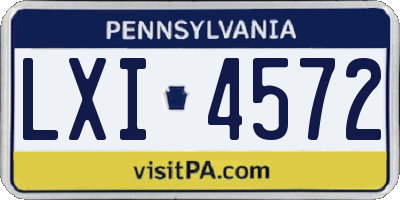 PA license plate LXI4572
