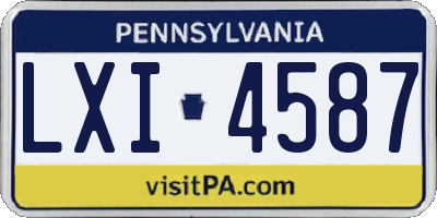 PA license plate LXI4587