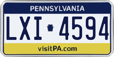 PA license plate LXI4594