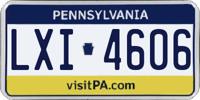 PA license plate LXI4606