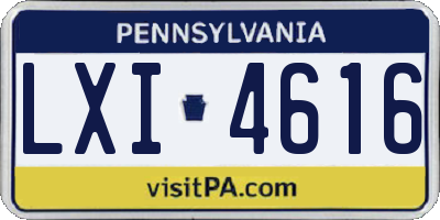 PA license plate LXI4616