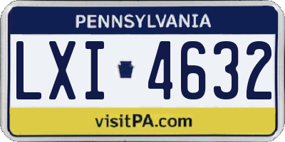 PA license plate LXI4632