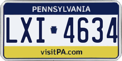 PA license plate LXI4634