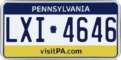 PA license plate LXI4646