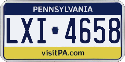 PA license plate LXI4658