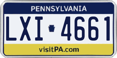 PA license plate LXI4661
