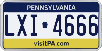 PA license plate LXI4666