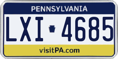 PA license plate LXI4685