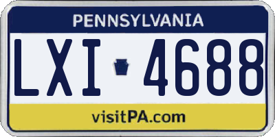 PA license plate LXI4688