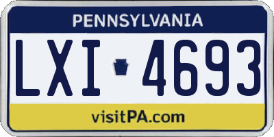PA license plate LXI4693