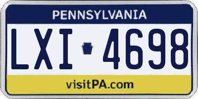 PA license plate LXI4698