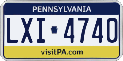PA license plate LXI4740