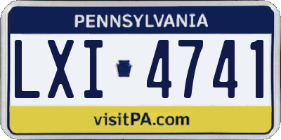 PA license plate LXI4741
