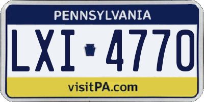 PA license plate LXI4770