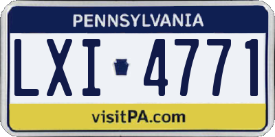 PA license plate LXI4771
