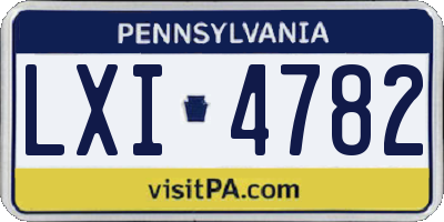 PA license plate LXI4782