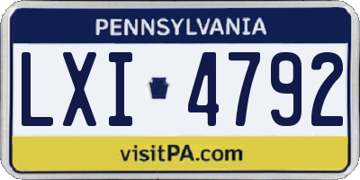 PA license plate LXI4792
