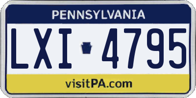 PA license plate LXI4795
