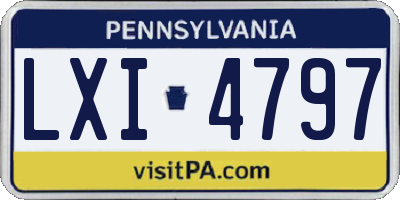 PA license plate LXI4797