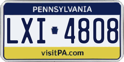 PA license plate LXI4808
