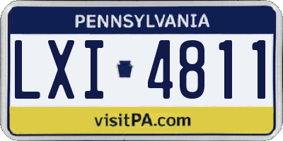 PA license plate LXI4811