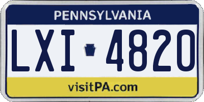 PA license plate LXI4820