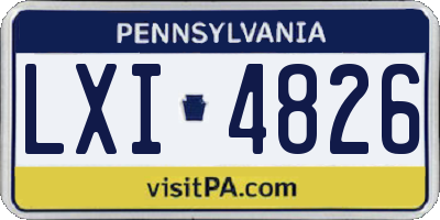 PA license plate LXI4826