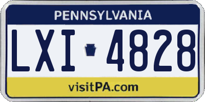 PA license plate LXI4828