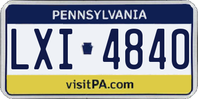 PA license plate LXI4840