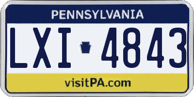 PA license plate LXI4843