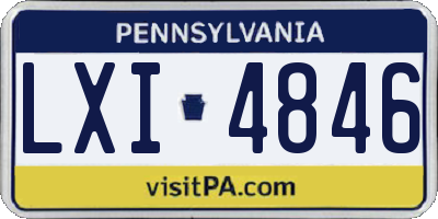 PA license plate LXI4846