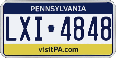 PA license plate LXI4848