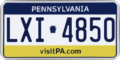 PA license plate LXI4850