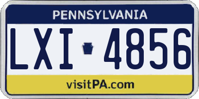 PA license plate LXI4856