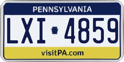 PA license plate LXI4859