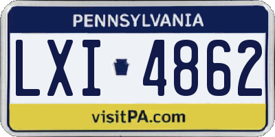 PA license plate LXI4862