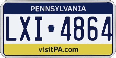 PA license plate LXI4864