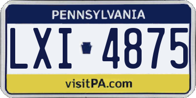 PA license plate LXI4875