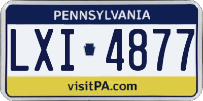 PA license plate LXI4877