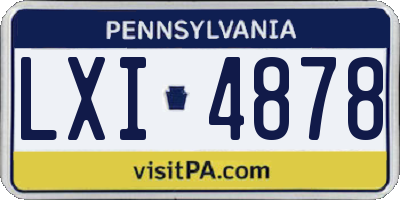 PA license plate LXI4878