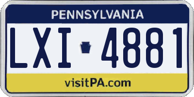 PA license plate LXI4881