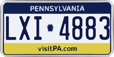 PA license plate LXI4883