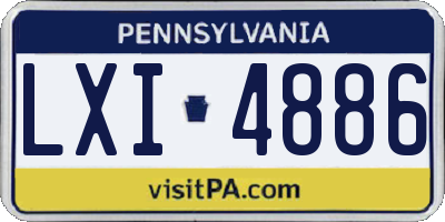 PA license plate LXI4886
