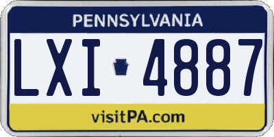 PA license plate LXI4887