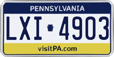 PA license plate LXI4903