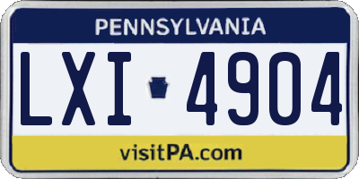 PA license plate LXI4904