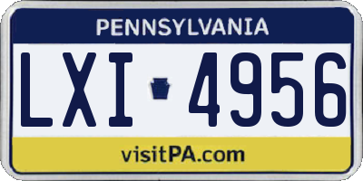 PA license plate LXI4956