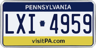 PA license plate LXI4959