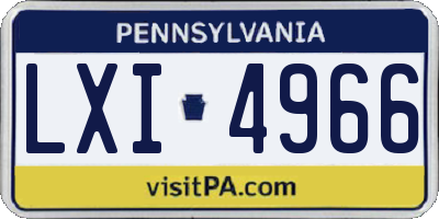 PA license plate LXI4966
