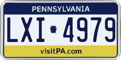 PA license plate LXI4979